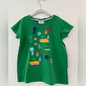 Hanna Andersson Girls 130 (size 8) Green Graphic Tee